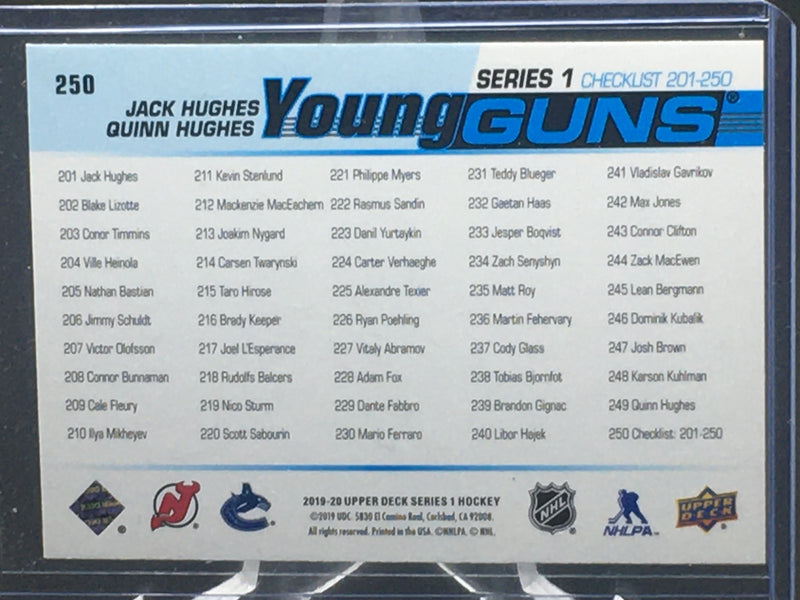 2019 UPPER DECK SERIES ONE - YOUNG GUNS - Q. HUGHES/ J. HUGHES -