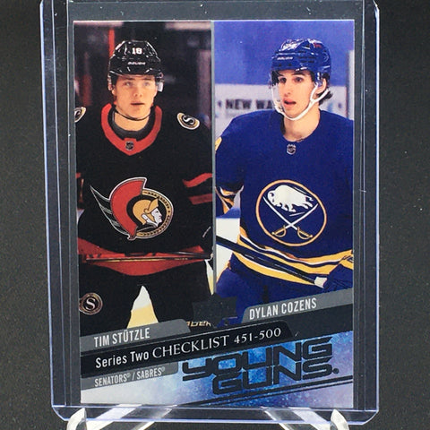 2020 UPPER DECK SERIES TWO - YOUNG GUNS - CHECKLIST - T. STUZLE/ D. COZENS - #500 - RC
