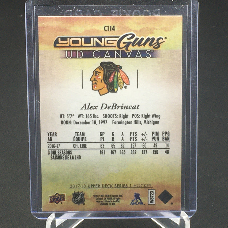 2017 UPPER DECK SERIES ONE - YOUNG GUNS CANVAS - A. DeBRINCAT -