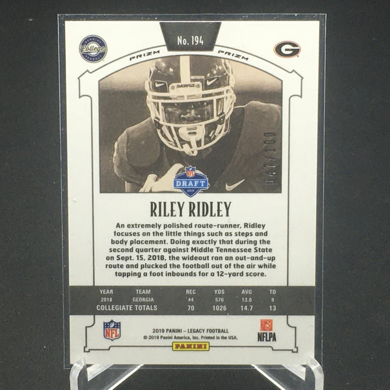 2019 PANINI LEGACY - RED PRIZM - R. RIDLEY - #194 - #'D/100 - RC