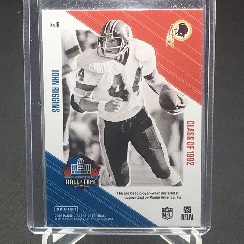 2018 PANINI CLASSICS - CANTON COLLECTION SWATCHES - J. RIGGINS -