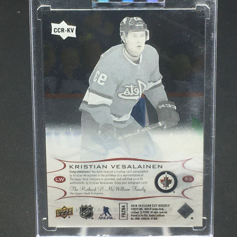2018 UPPER DECK CLEAR CUT - UD EXCLUSIVES - K. VESALAINEN - #CCR-KV - #'D/65 - AUTOGRAPH - RC