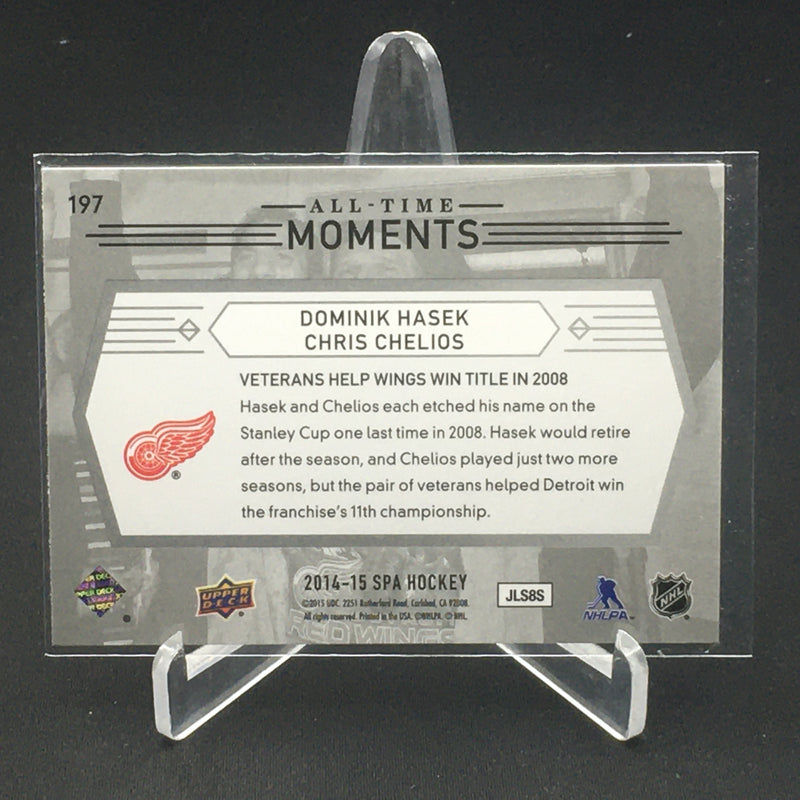 2014 UPPER DECK SP AUTHENTIC - ALL-TIME MOMENTS - D. HASEK/ C. CHELIOS -