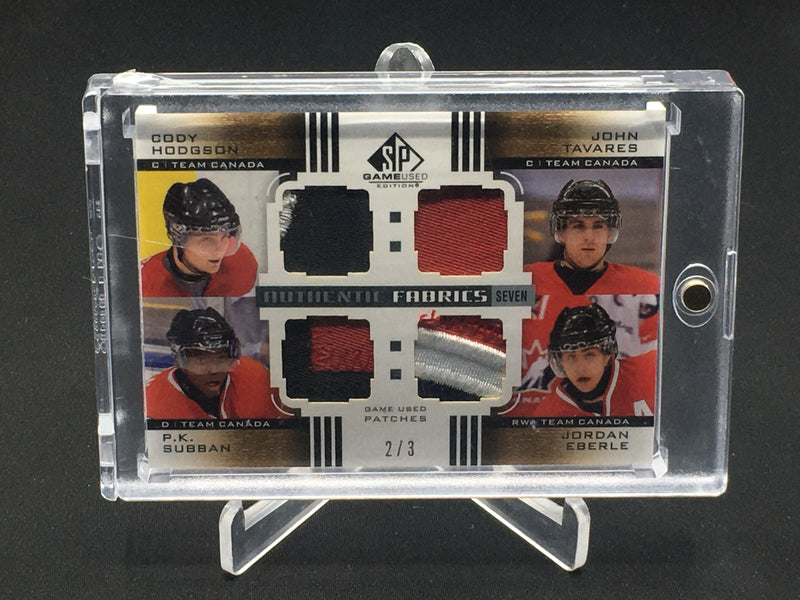 2011 UPPER DECK SP GAME USED - AUTHENTIC FABRICS SEVEN - C. HODGSON/ J. TAVARES/ P. SUBBAN/ J. EBERLE/ T. ENNIS/ T. MYERS/ D. TOKARSKI - #AF7-WJC - #'D/12 - 7 PIECE JERSEY RELIC