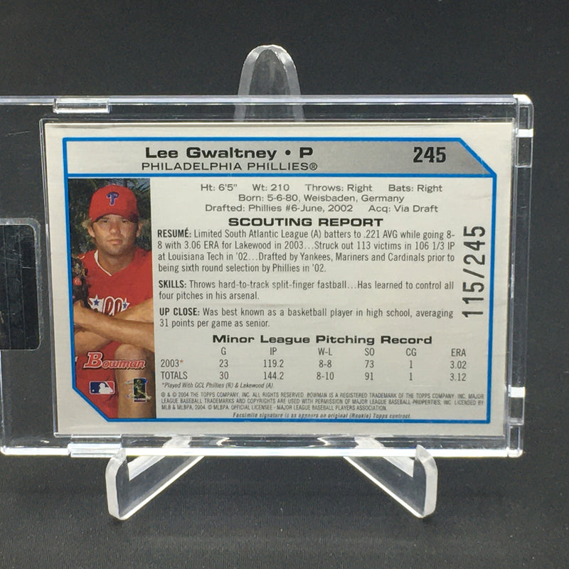 2004 TOPPS UNCIRCULATED - FIRST BOWMAN YEAR - L. GWALTNEY - #245 - #'D/245