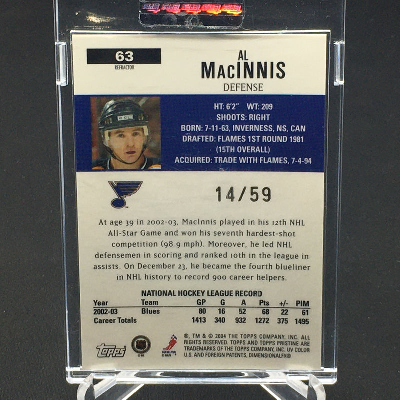 2004 TOPPS UNCIRCULATED - A. MacINNIS - #63 - #'D/59