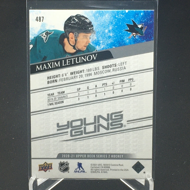 2020 UPPER DECK SERIES TWO - YOUNG GUNS - M. LETUNOV -