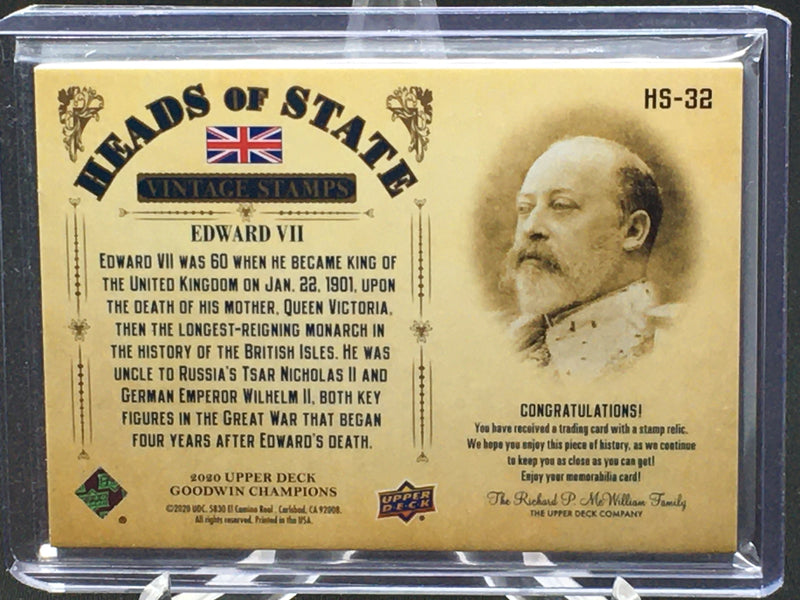 2020 UPPER DECK GOODWIN CHAMPIONS - HEAD OF STATE - EDWARD VII -