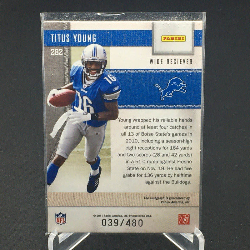 2011 PANINI THREADS - ROOKIE CLASS - T. YOUNG - #282 - #'D/480 - NAMEPLATE AUTOGRAPH - RC