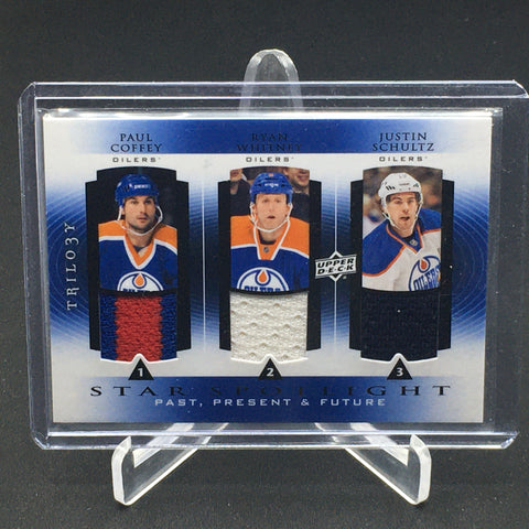 2013 UPPER DECK TRILOGY - STAR SPOTLIGHT PAST, PRESENT & FUTURE - P. COFFEY/ R. WHITNEY/ J. SCHULTZ - #PPF-OIL - TRIPLE RELIC