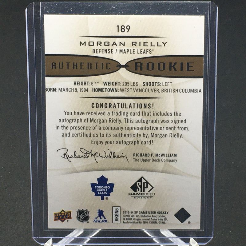 2013 UPPER DECK SP GAME USED - AUTHENTIC ROOKIE - M. RIELLY -