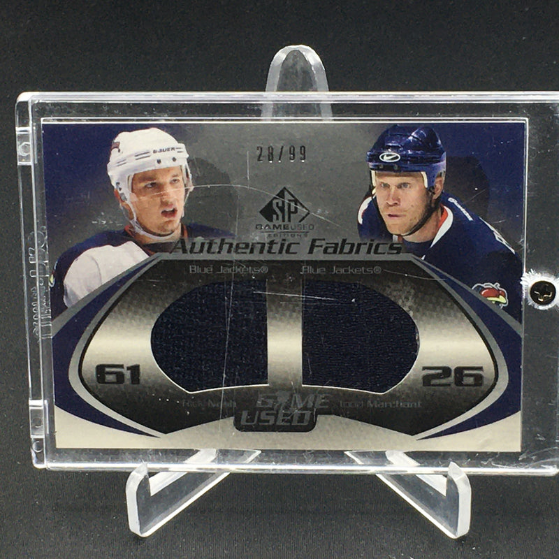 2004 UPPER DECK SP GAME USED - AUTHENTIC FABRICS - R. NASH/ T. MARCHANT - #OF-NM - #'D/99 - DUAL RELIC