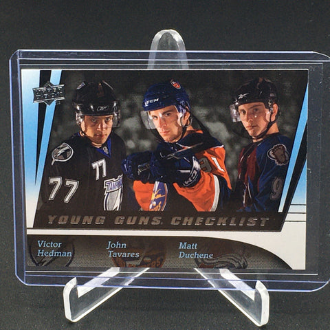 2009 UPPER DECK SERIES ONE - YOUNG GUNS - CHECKLIST - V. HEDMAN/ J. TAVARES/ M. DUCHENE - #250 - RC
