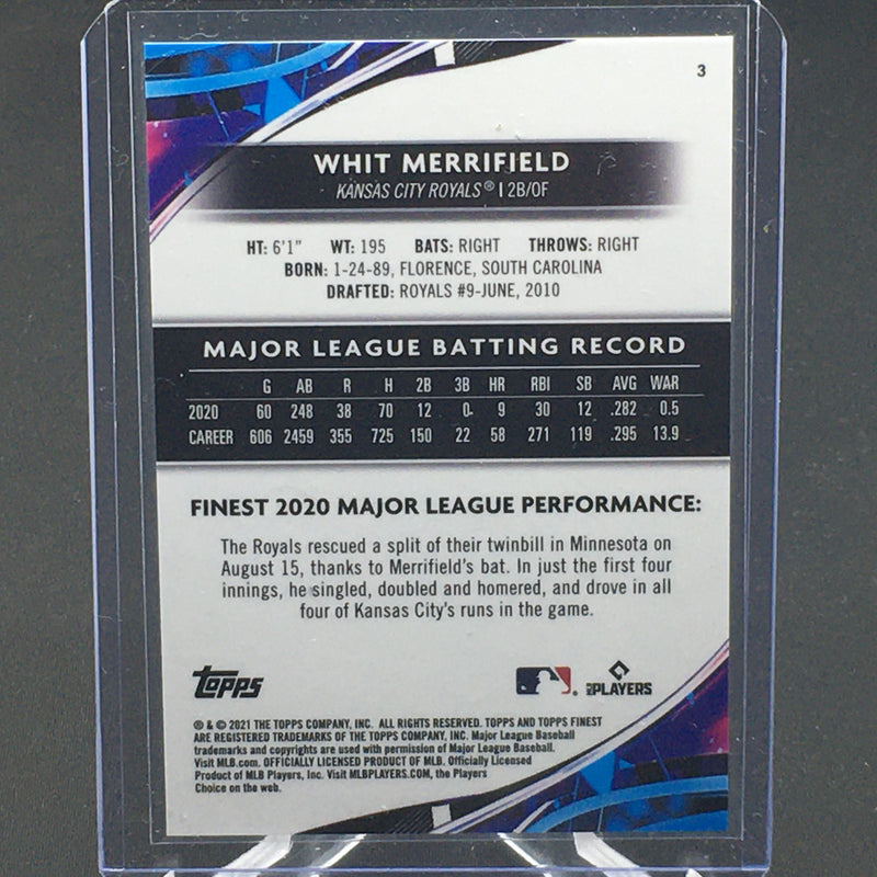 2021 TOPPS FINEST - BLUE REFRACTOR - W. MERRIFIELD - #3 - #'D/150