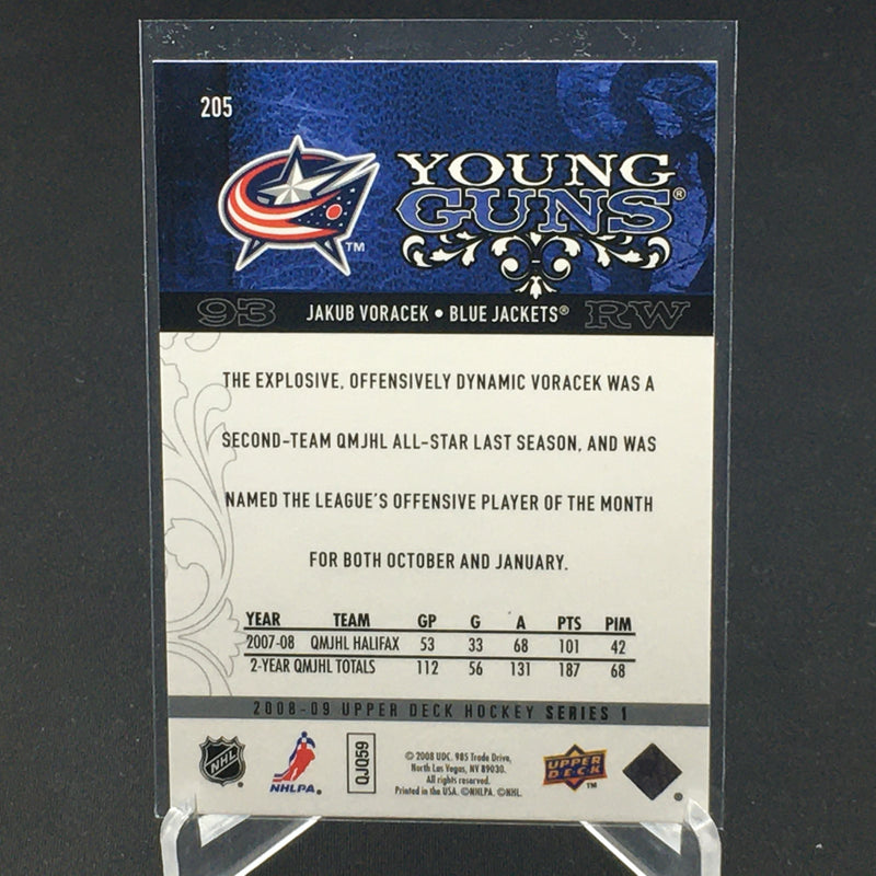 2008 UPPER DECK SERIES ONE - YOUNG GUNS - J. VORACEK -