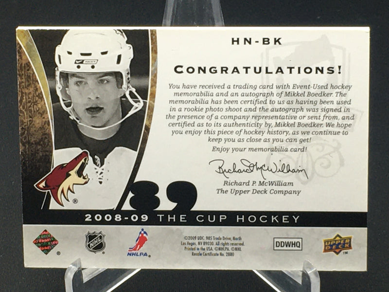 2008 UPPER DECK THE CUP - HONORABLE NUMBERS - M. BOEDKER - #HN-BK - #'D/89 - RELIC - AUTOGRAPH