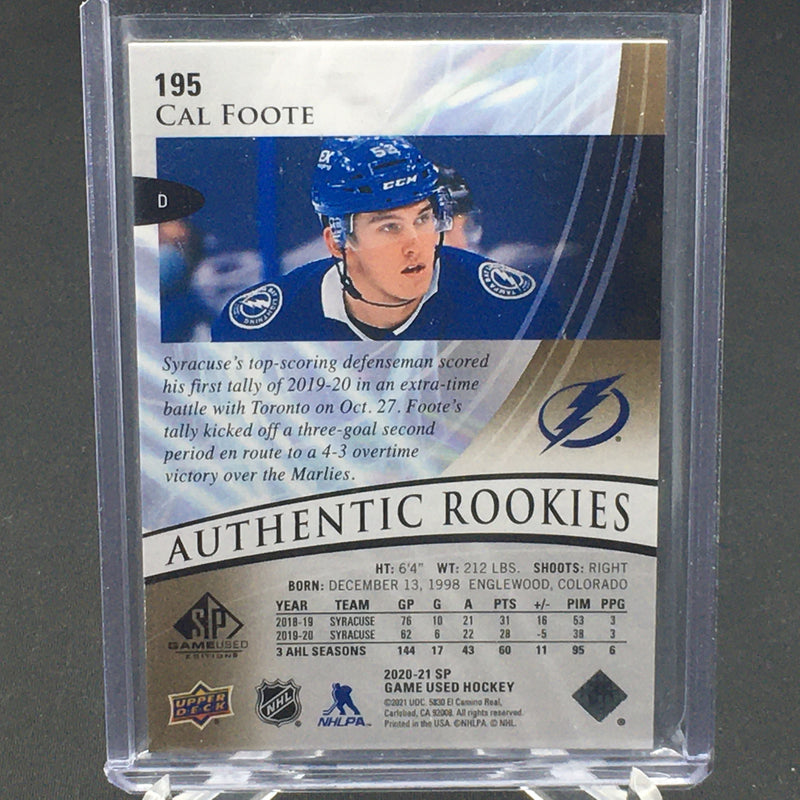 2020 UPPER DECK SP GAME USED - AUTHENTIC ROOKIES - C. FOOTE - #195 - #'D/299 - RC