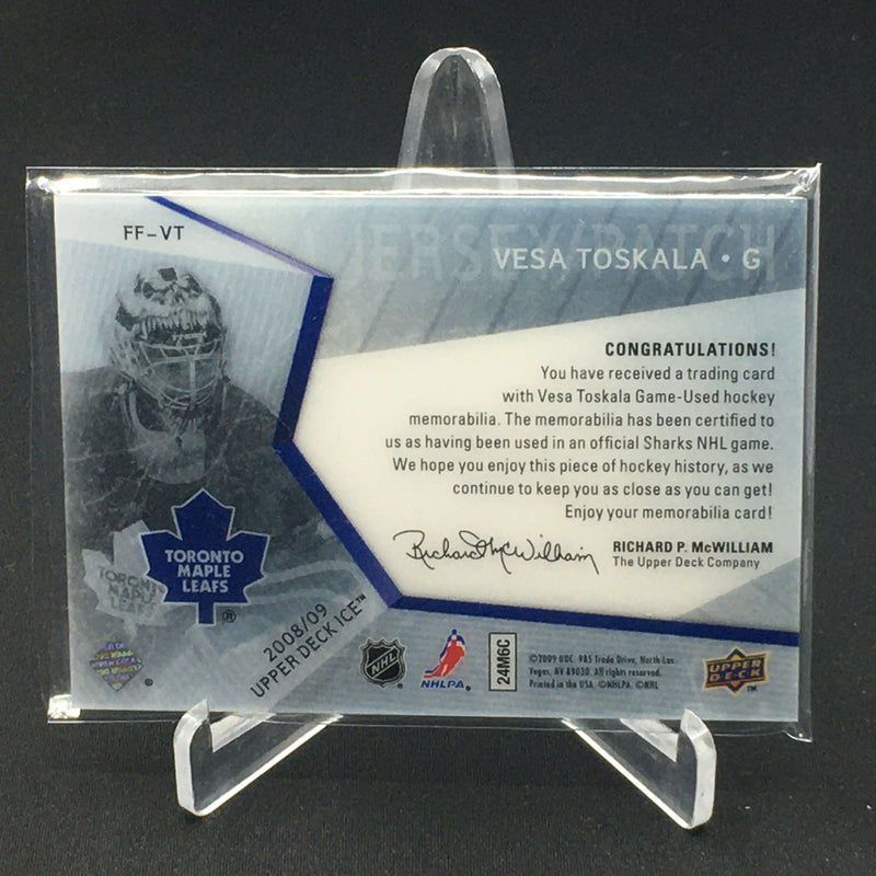 2009 UPPER DECK ICE - FROZEN FABRICS - V. TOSKALA - #FF-VT - #'D/25 - DUAL RELIC