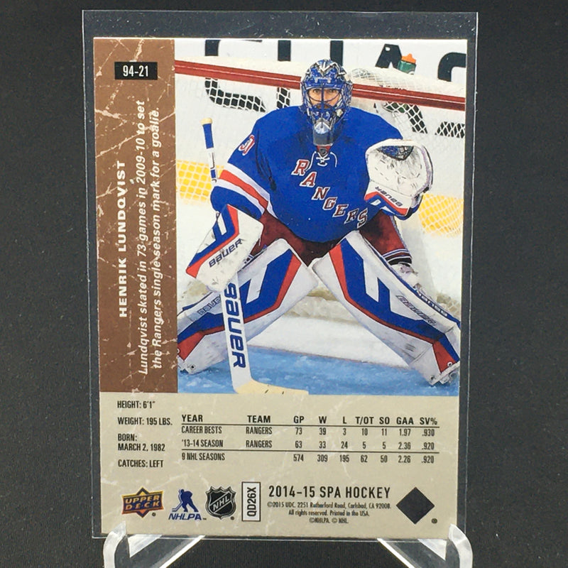 2014 UPPER DECK SP AUTHENTIC - RETRO - H. LUNDQVIST -