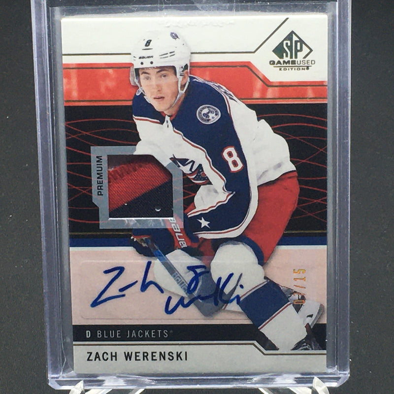 2018 UPPER DECK SP GAME USED HOCKEY - Z. WERENSKI - #77 - #'D/15 - AUTO/PATCH