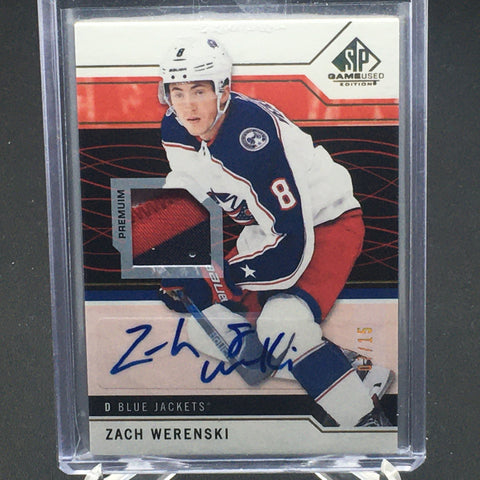 2018 UPPER DECK SP GAME USED HOCKEY - Z. WERENSKI - #77 - #'D/15 - RELIC - AUTOGRAPH
