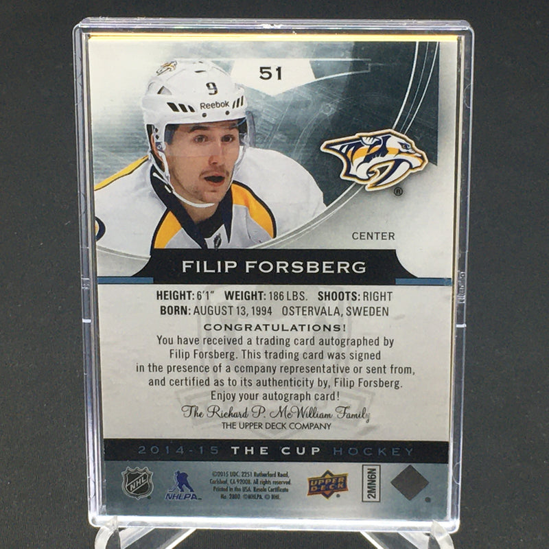 2014 UPPER DECK THE CUP - GOLD - F. FORSBERG - #51 - #'D/5 - AUTOGRAPH