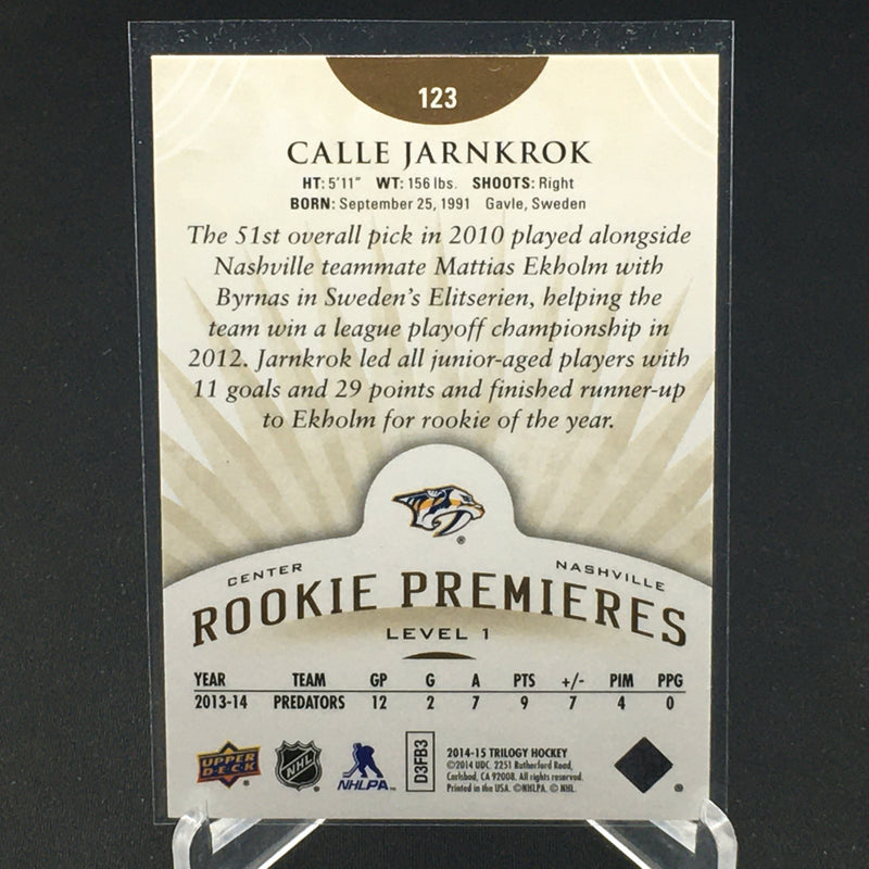 2014 UPPER DECK TRILOGY - ROOKIE PREMIERES - C. JARNKROK - #123 - #'D/799 - RC