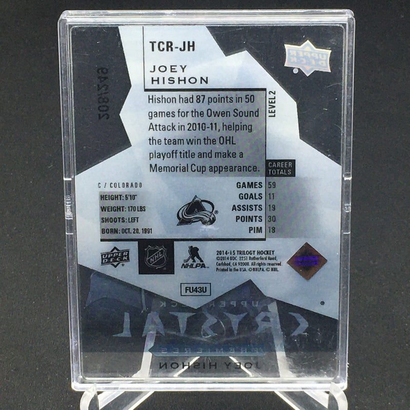 2014 UPPER DECK TRILOGY - CRYSTAL PREMIERES - J. HISHON - #TCR-JH - #'D/249