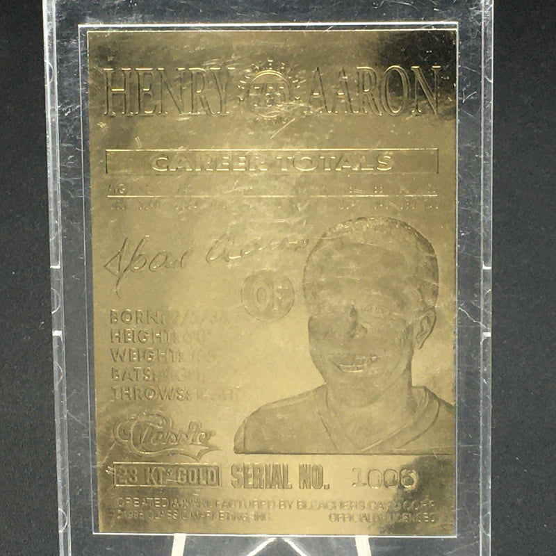 1996 CLASSIC 23KT GOLD - 755 HOME RUN KING - H. AARON - LIMITED EDITION