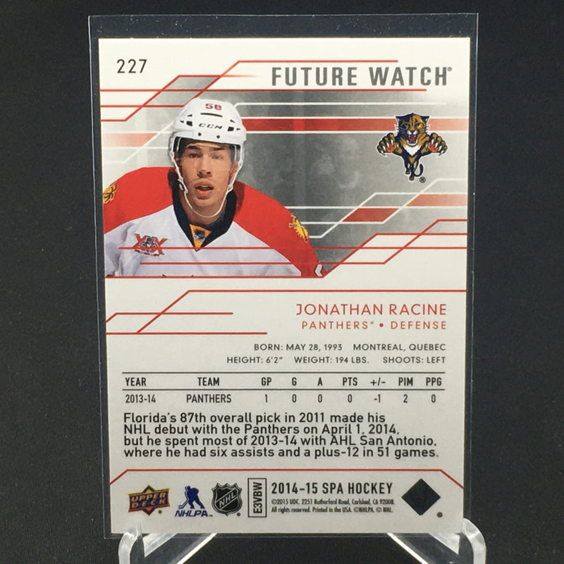 2014 UPPER DECK SP AUTHENTIC - FUTURE WATCH - J. RACINE - #227 - #'D/999 - RC