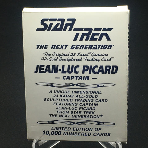 1995 SKYBOX PARAMOUNT PICTURES - STAR TREK NEXT GENERATION - J. PICARD - #'D/10000 - GOLD SCULPTURED CARD