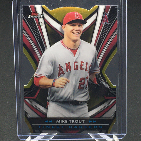 2021 TOPPS FINEST - FINEST CAREERS - BLACK AND GOLD DIE-CUT - M. TROUT - #FCI-1 - #'D/50 -