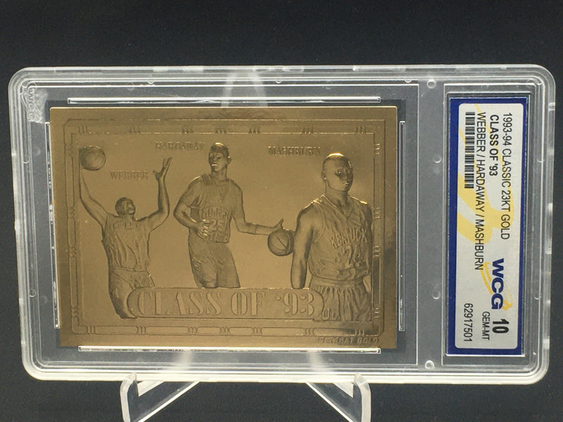 1993 BLEACHERS CLASSIC 23KT GOLD - CLASS OF 93 - C. WEBBER/ A. HARMONY/ J. MASHBURN - GEM-MT 10