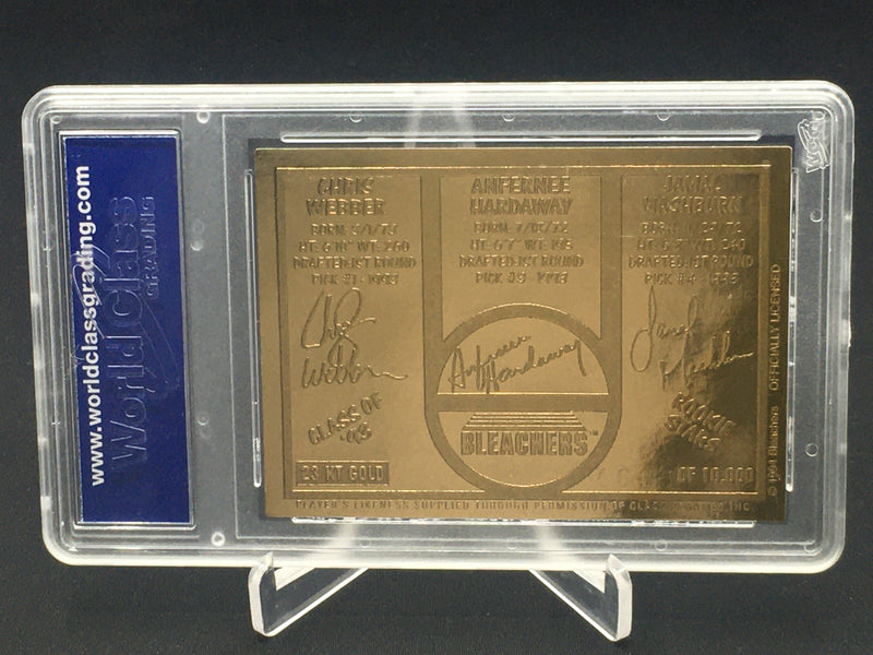 1993 BLEACHERS CLASSIC 23KT GOLD - CLASS OF 93 - C. WEBBER/ A. HARMONY/ J. MASHBURN - GEM-MT 10