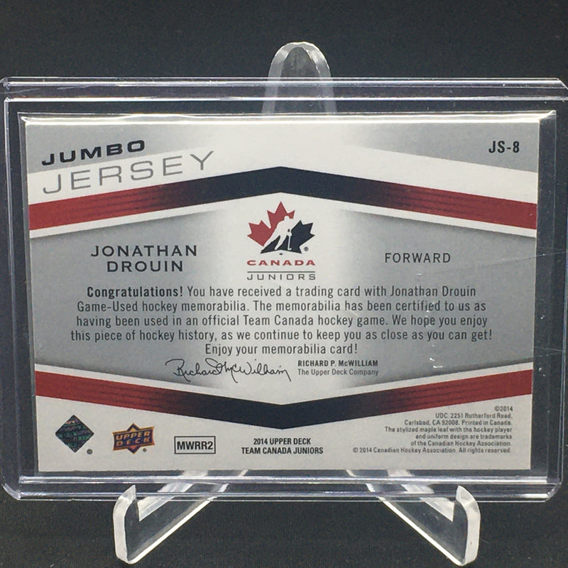 2014 UPPER DECK TEAM CANADA JUNIORS - JUMBO JERSEY - J. DROUIN - #JS-8 - #'D/99