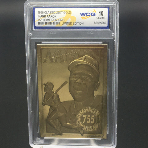 1996 CLASSIC 23KT GOLD - 755 HOME RUN KING - H. AARON - LIMITED EDITION - GEM-MT 10