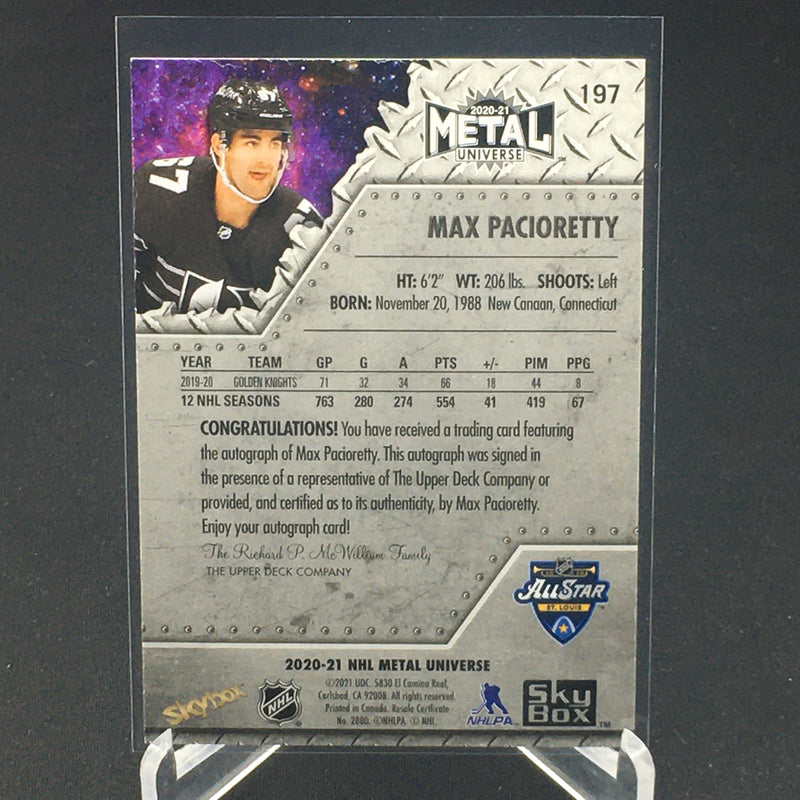 2020 UPPER DECK METAL UNIVERSE - ALL STARS - M. PACIORETTY -