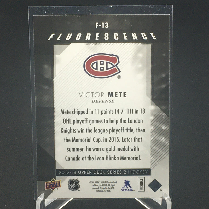 2017 UPPER DECK SERIES TWO - FLOURESCENCE - BLUE - V. METE - #F-13 - #'D/50