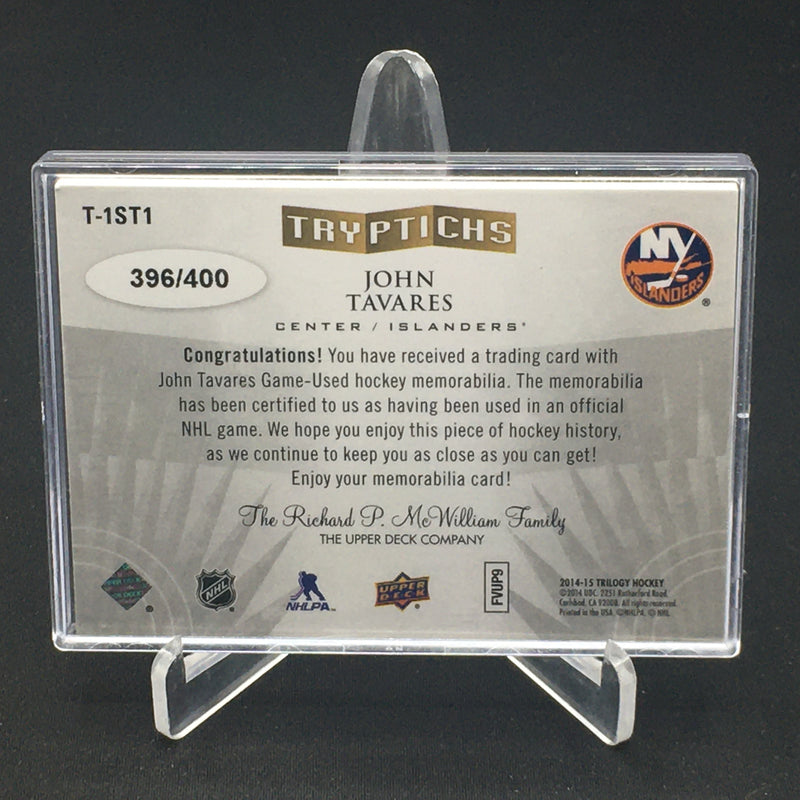2014 UPPER DECK TRILOGY - TRYPTICHS - J. TAVARES - #T-1ST1 - #'D/400 - RELIC