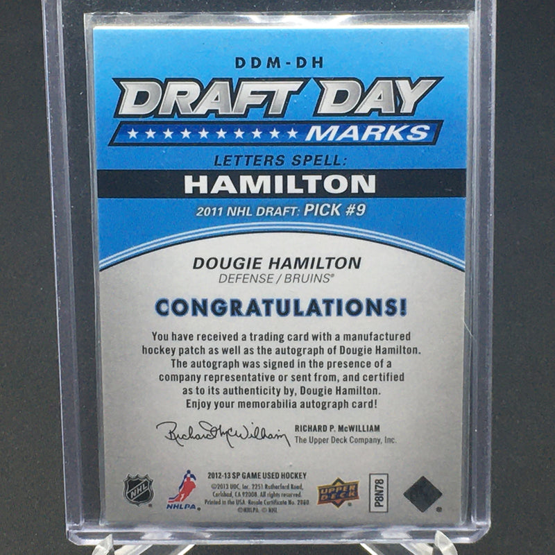 2012 UPPER DECK SP GAME USED - DRAFT DAY MARKS - D. HAMILTON - #DDM-DH - #'D/35 - LETTER PATCH - AUTOGRAPH