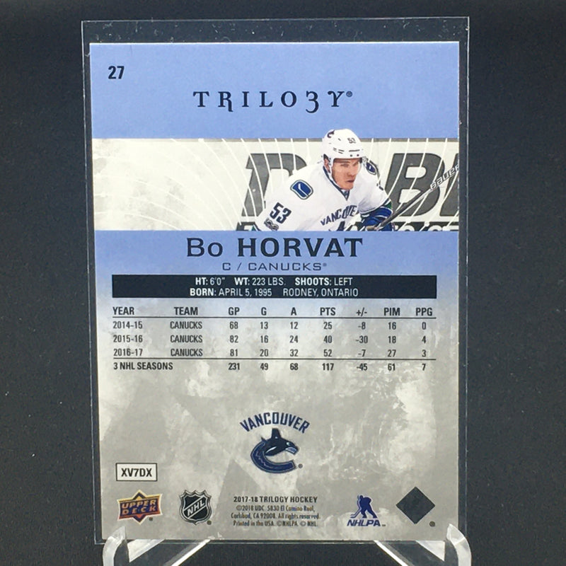 2017 UPPER DECK TRILOGY - B. HORVAT - #27 - #'D/999