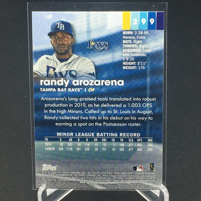 2020 TOPPS STADIUM CLUB - RED FOIL - R. AROZARENA -