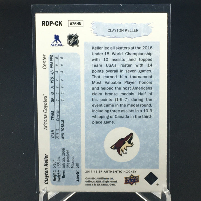 2017 UPPER DECK SP AUTHENTIC - NUMBER 1 DRAFT - C. KELLER -