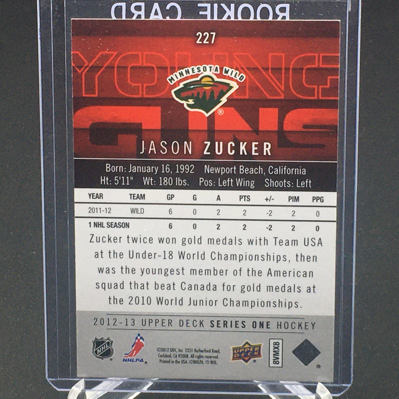 2012 UPPER DECK SERIES ONE - YOUNG GUNS - J. ZUCKER -