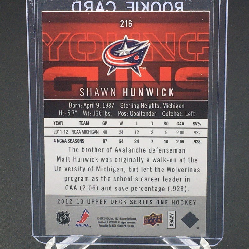 2012 UPPER DECK SERIES ONE - YOUNG GUNS - S. HUNWICK -