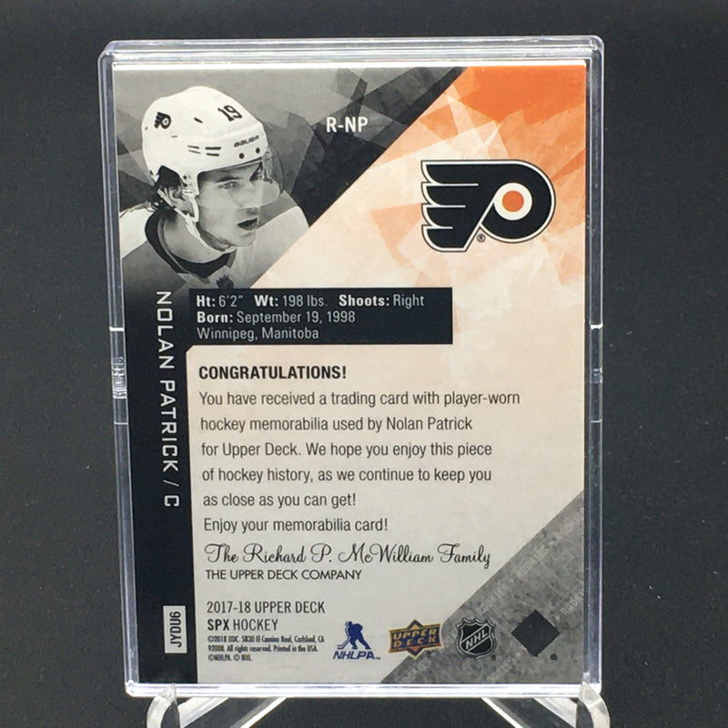 2017 UPPER DECK SPX - N. PATRICK - #R-NP - #D/299 - RELIC
