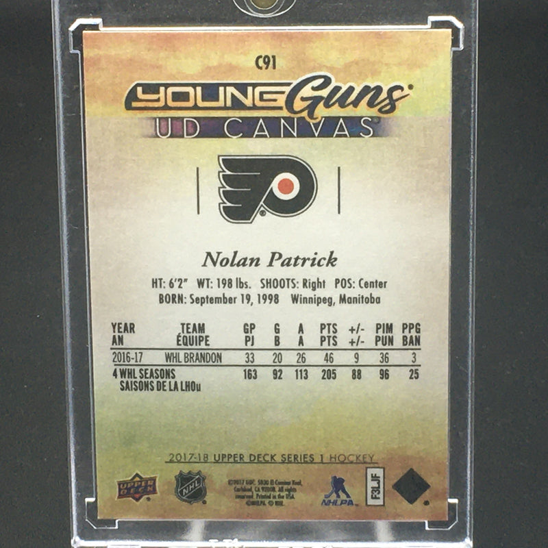 2017 UPPER DECK SERIES ONE - UD CANVAS - YOUNG GUNS - N. PATRICK -
