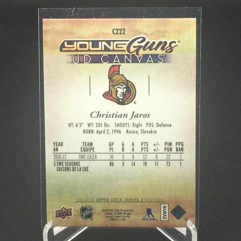 2017 UPPER DECK SERIES TWO - UD CANVAS - YOUNG GUNS - C. JAROS -