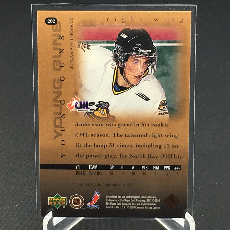 2000 UPPER DECK SERIES ONE - YOUNG GUNS - J. ANDERSSON -