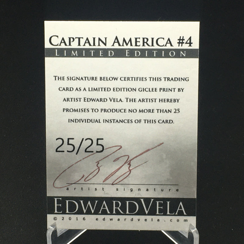 2016 EDWARD VELA ARTIST CARD - CAPTAIN AMERICA -